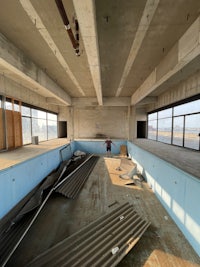 an aerial view of a building under construction