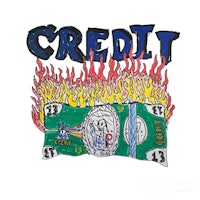 a drawing with the word credit on it